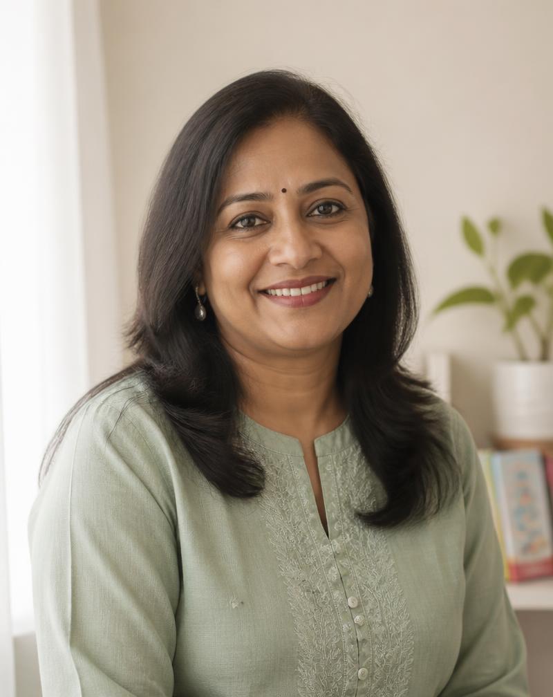 Portrait of Meera Iyer, founder and principal